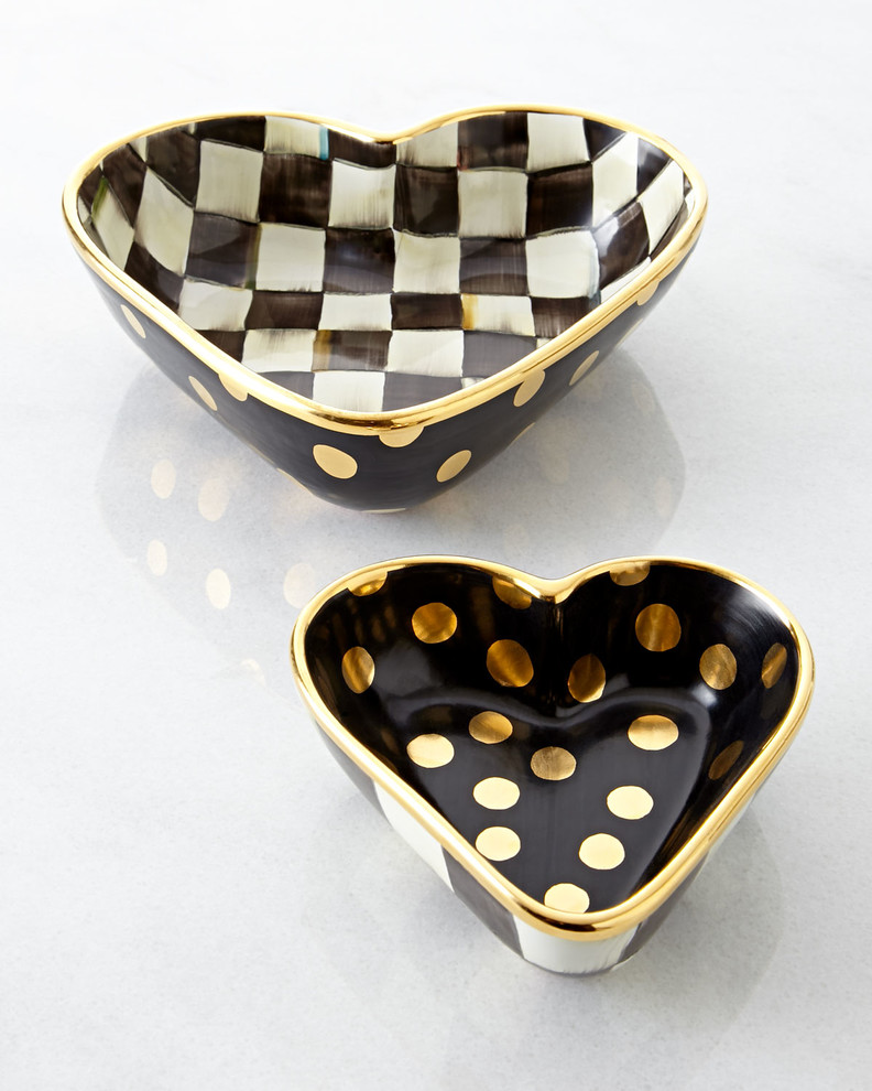 MacKenzie-Childs Courtly Check Heart Bowl- Love home decor for February 14th