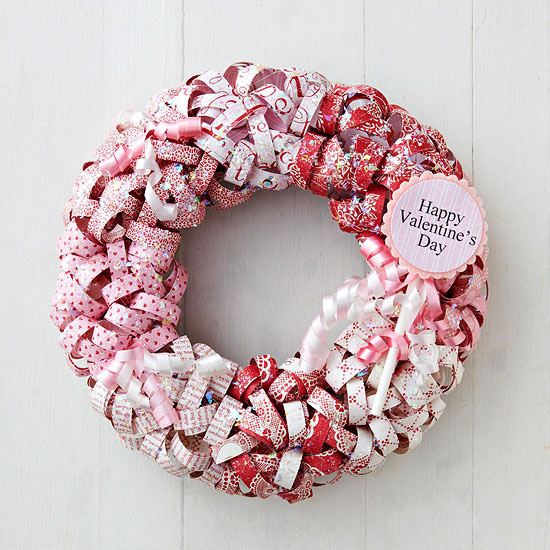 Paper Curls Valentine Wreath - Easy DIY Handcrafted Valentine's Day Decor