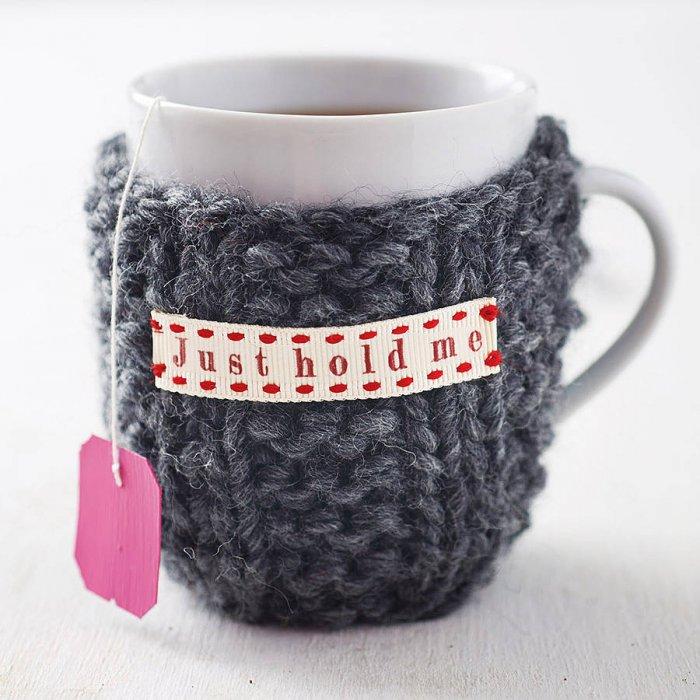 Personalised Knitted Mug Cosy- 10 unique and lovely Valentine's Day gift ideas