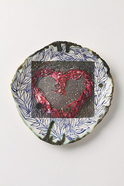 Ribbon Heart Plate-Love home decor for February 14th