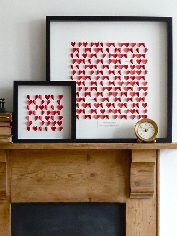 Valentine's Day art for the mantel-Home decoration ideas for February 14th 