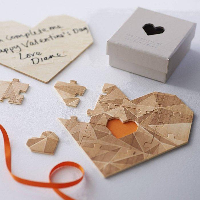 Wooden heart jigsaw puzzle