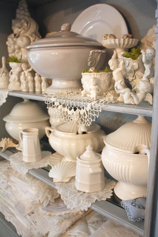 A collection of vintage white porcelain pots - Valentine's Day Ideas and Inspiration