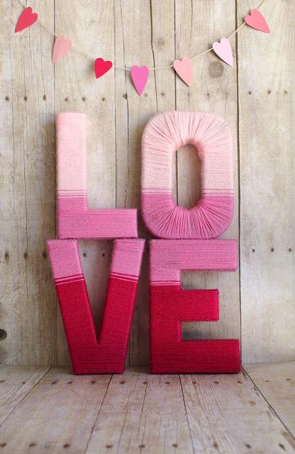 diy yarn love letters-Home decoration ideas for February 14th 