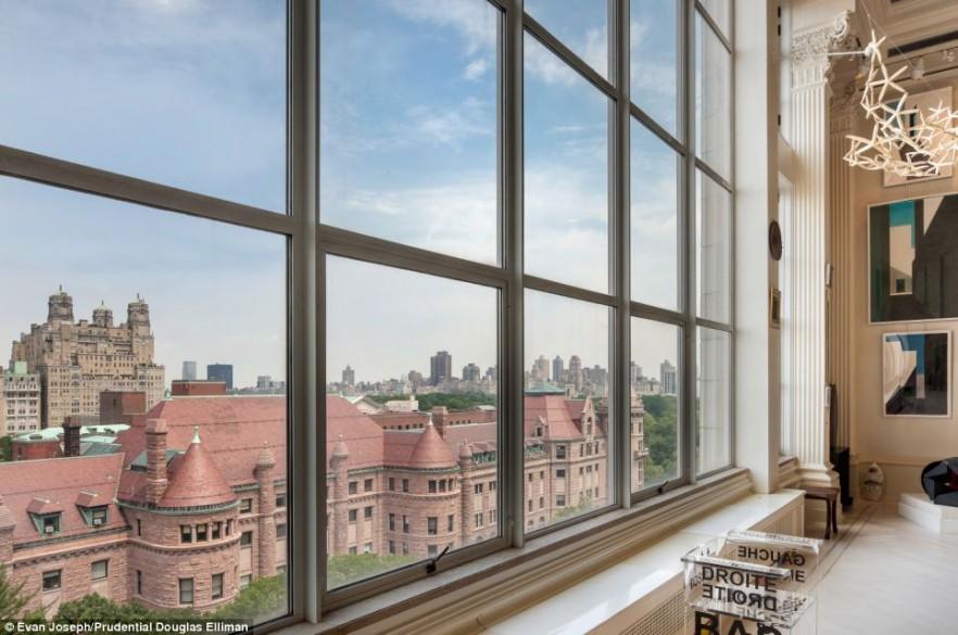 Glass windows overviewing the American Museum of Natural History - $20 Million Luxury and Artful Interior of a New York Loft