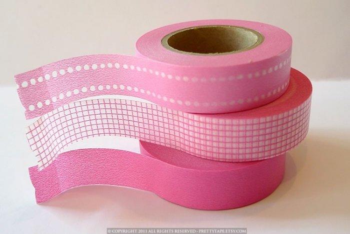 Interesting and Funny Approach to Saint Valentine's Day - Pretty Basic Colors Washi Tape, Pink Dot/Grid/Solid