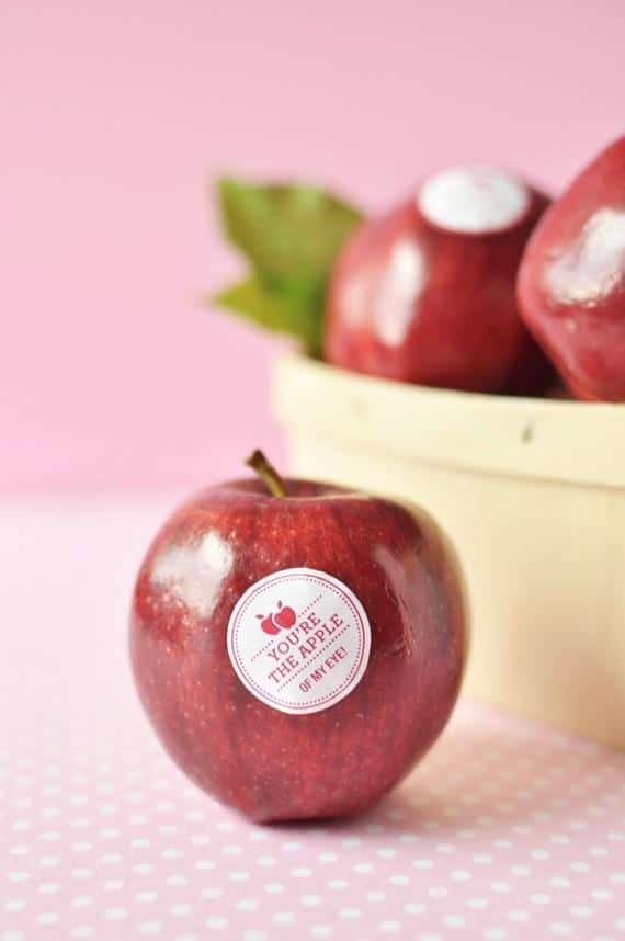Printable Naturally Sweet Fruit Stickers by Twig & Thistle- 19 Amazing Valentine's Day Home Decorating Ideas