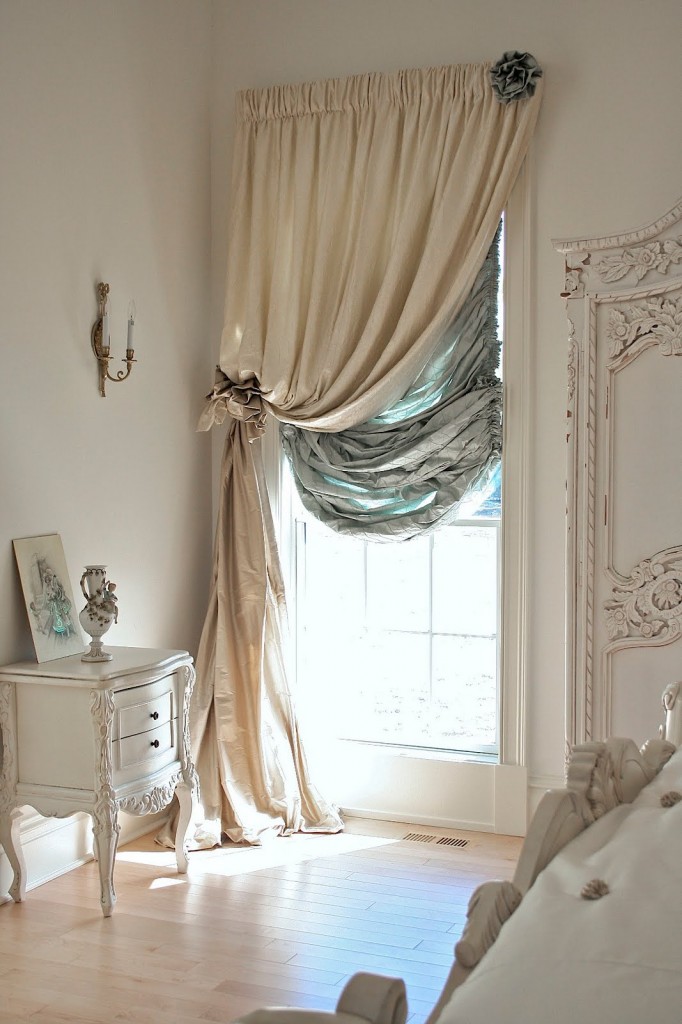 Romantic bedroom with window curtains for blocking street light - 15 Tips for a Valentine's Day Interior