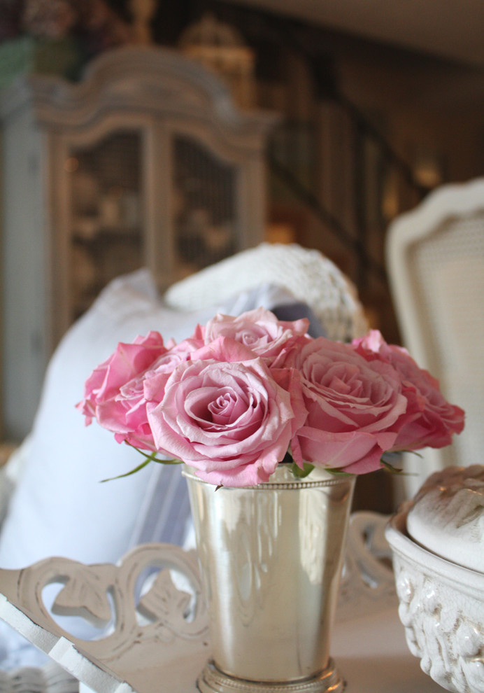 Romantic pink roses used for decoration - Valentine's Day Ideas and Inspiration