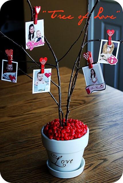 valentines-attached-to-tree-branches-in-a-pot-Home decoration ideas for February 14th 