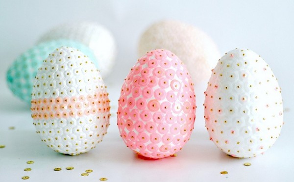 Amazing and unique sequin Easter Eggs– Easter Basket and Eggs Ideas for Decorations in Many Colors