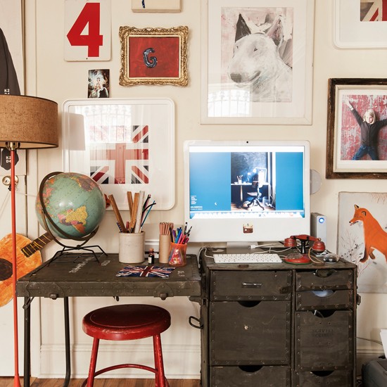 Eclectic working area-Interior Ideas for Wall Paint, Furniture and Decor 