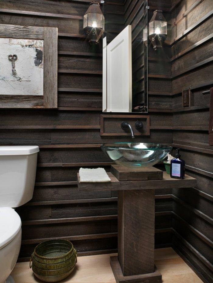 rustic bathroom vanity with glass sink-Rough, yet elegant and authentic Private Room