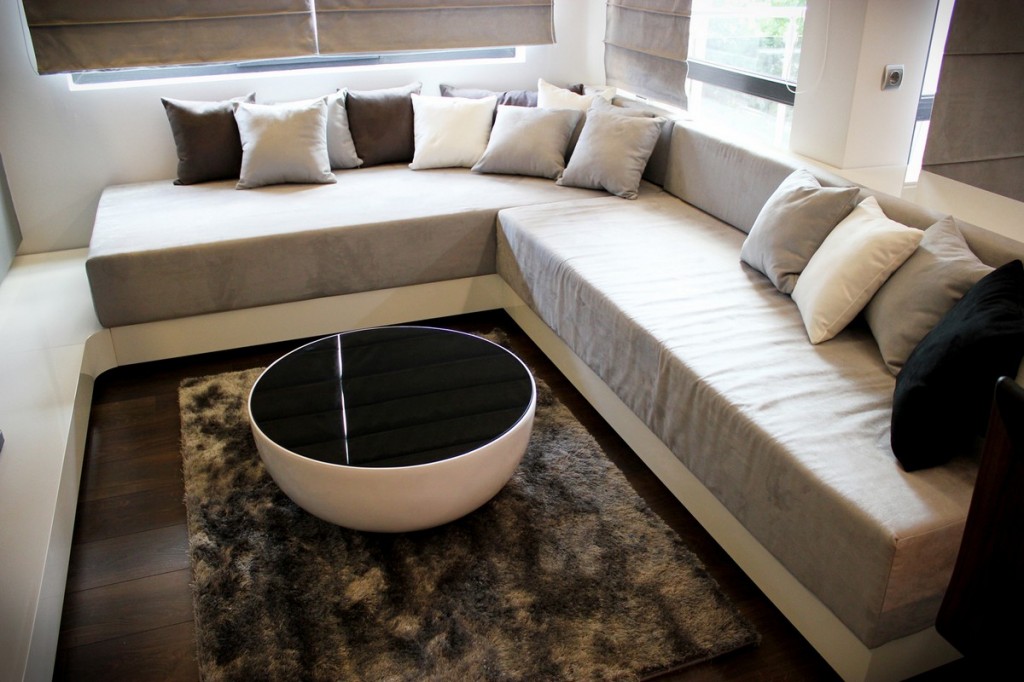 small black and white table-Interior Design of Apartment in Bulgaria