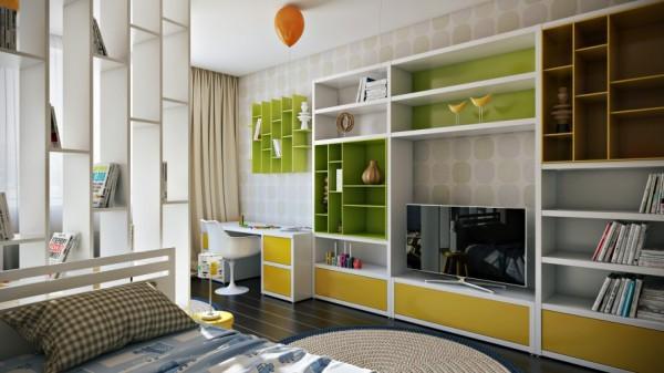 Colorful kids room wall cupboard- interior design and decoration ideas for children living areas