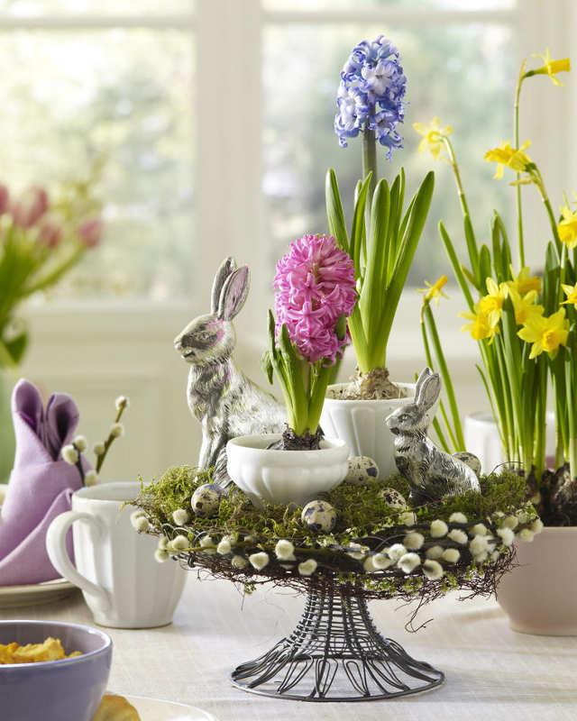 Easter Decorations - Table Centerpieces Made as Nests