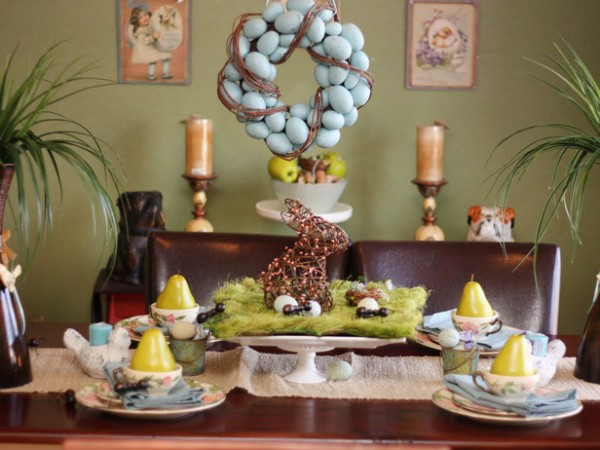 Funny bunny as a table centerpiece-Creative collection of Holiday home decorating ideas