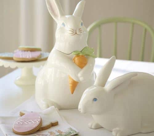 Funny porcelain Easter bunnies