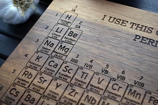 Intersting cutting board with periodic table-Creative kitchen product design