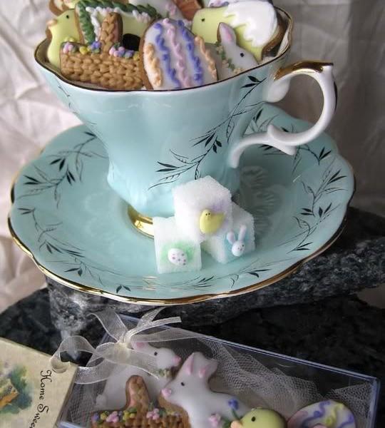 Tea cup full of sweets