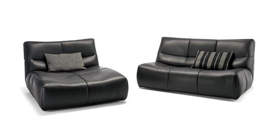 Black leather sofas