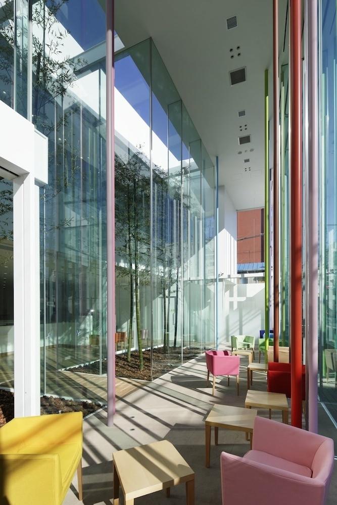 Impressive colorful interior of a contemporary commercial building