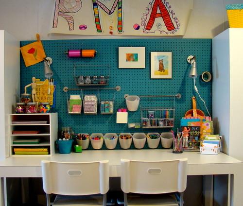 Kids room with a corner for different craft works