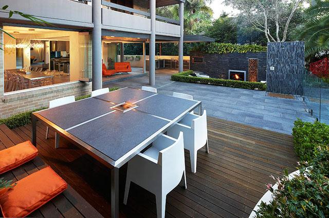 Outdoor dinning table- Living Concepts in a Contemporary Home