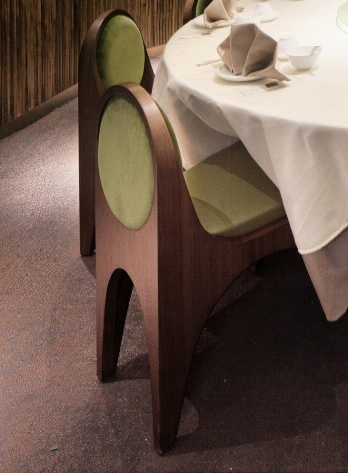 Restaurant architecture - comfortable wooden chairs for the tables