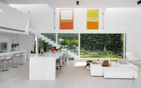 Spacious open plan kitchen -Minimalist Villa in France