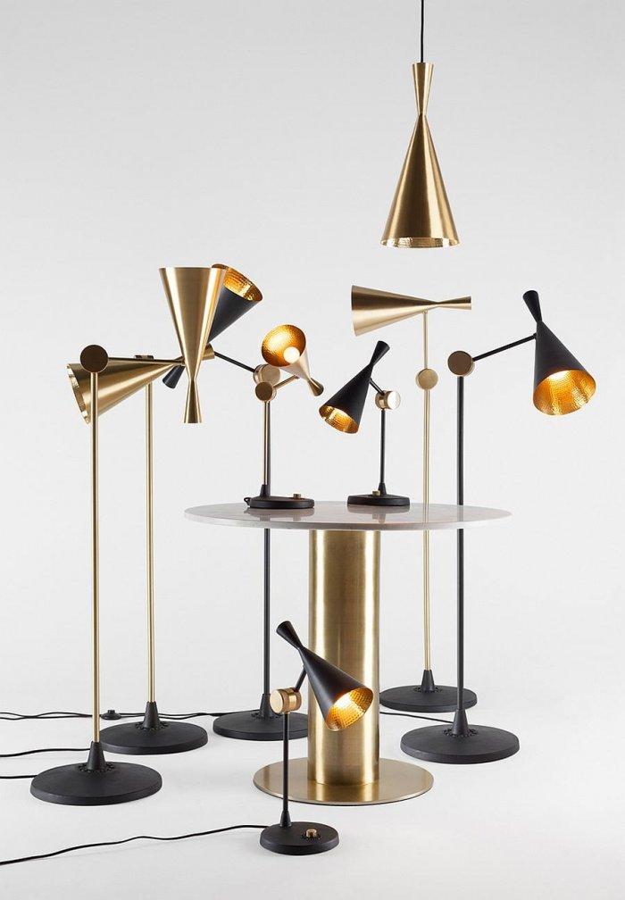 Contemporary lamps in gold for a British Gentleman’s Club