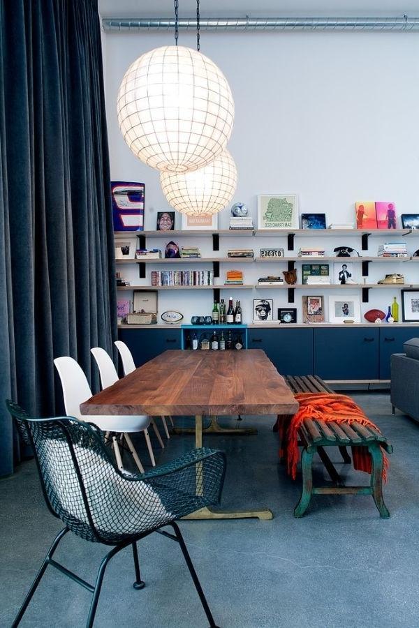 Dining room with industrial elements in the interior