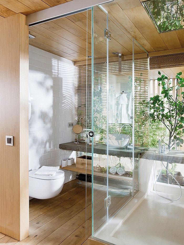 Industrial bathroom with modern design in elegant style