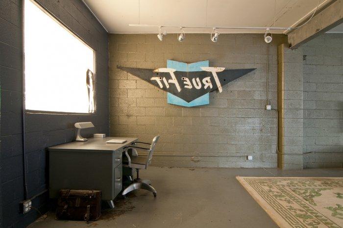 Industrial home working space with vintage desk