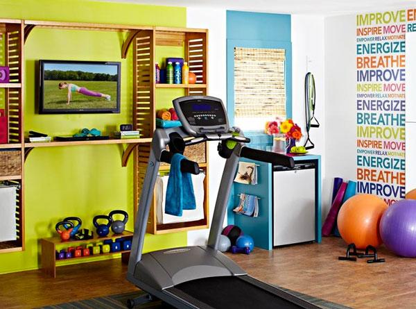 Typography Wall Art - colorful writing in a home gym room