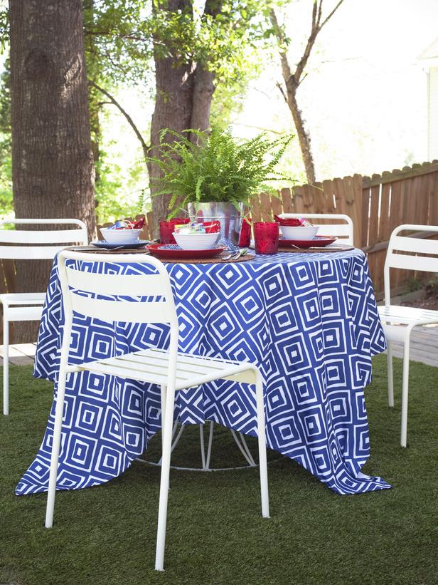 Modern Patriotism using American style patterns and fanrics for outdoor use