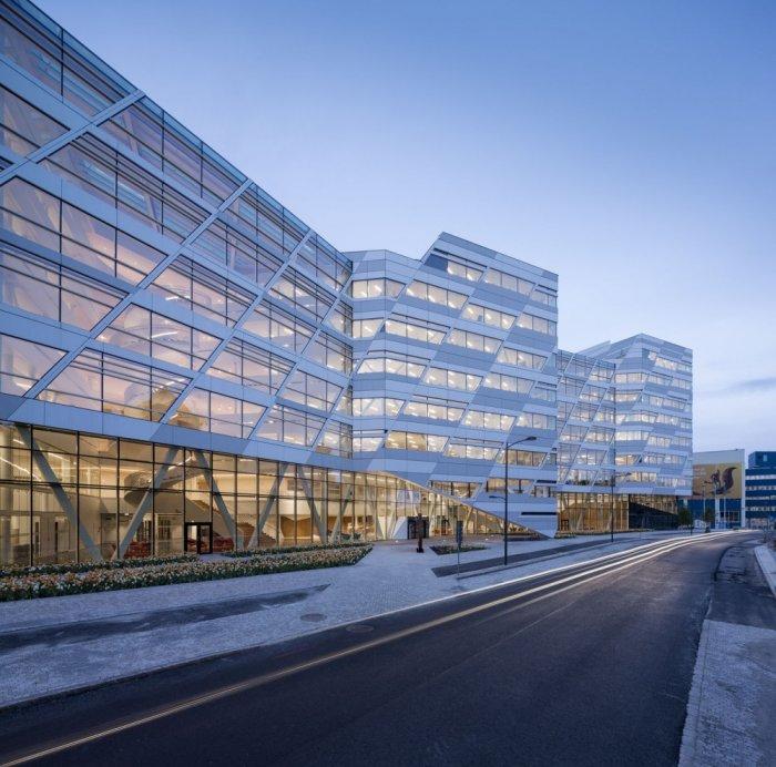 Modern headquarters of a bank in Sweden with stylish architecture