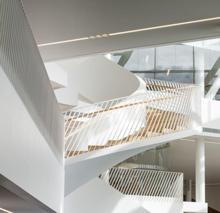 Spiral staircase in a bank in Sweden with modern design