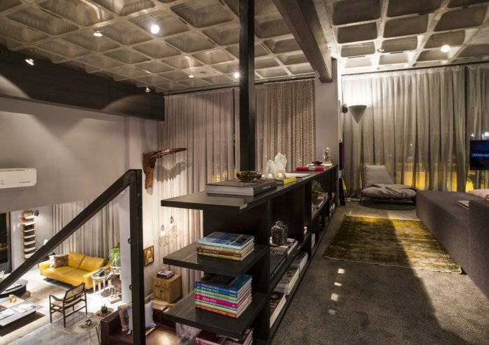 The second level of the modern loft and its contemporary interior design