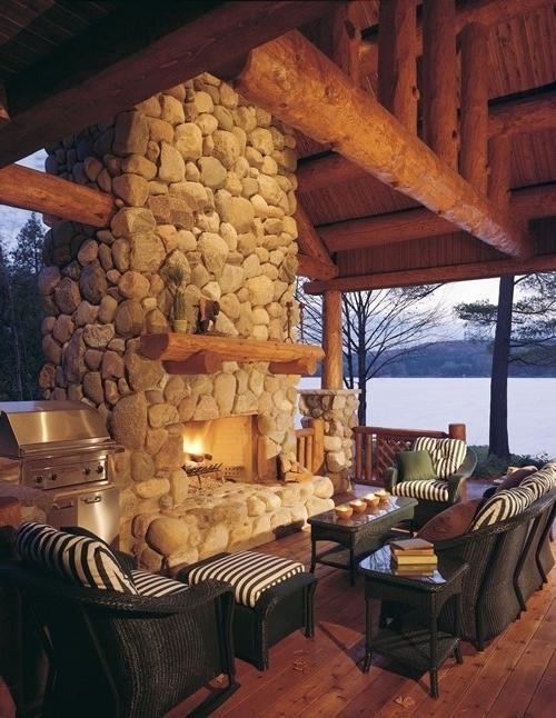 Cozy mountain cottage with stone fireplace