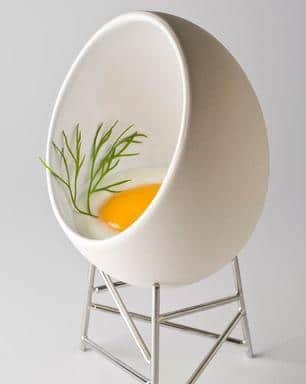 Creative decorative chair looking like an egg