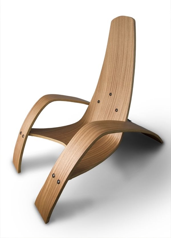 Creative wood armchair for relaxation