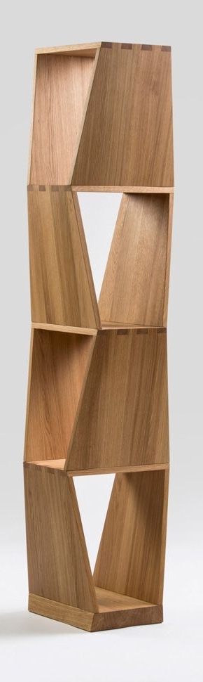 Creative wood bookshelf with interesting shape