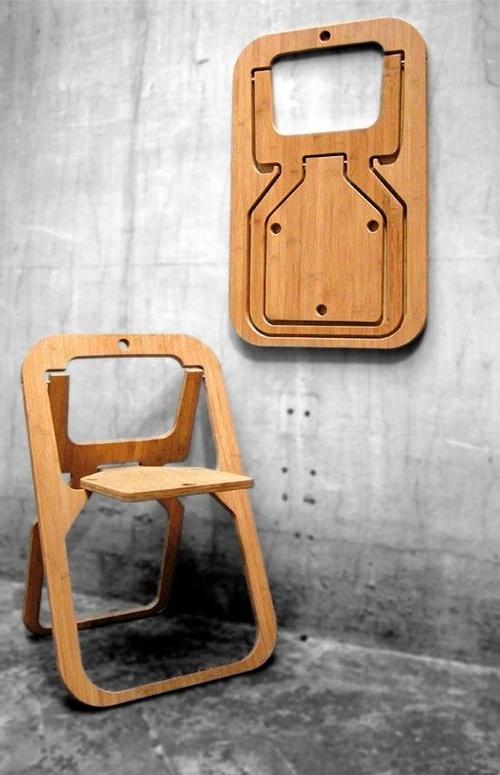 Creative wood chair that can be folded