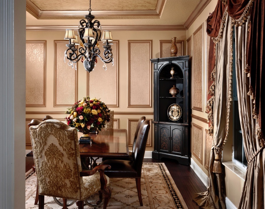 Gothic Victorian room with classic chandelier