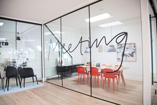 Modern meeting room with glazed walls