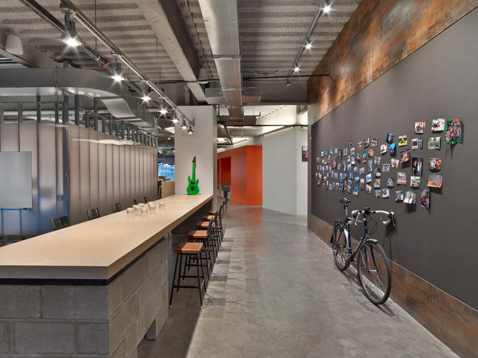 Modern office bar where workers can have some drinks