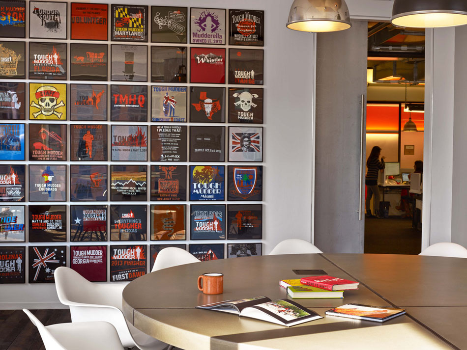 Modern office interior with creative wall decorations