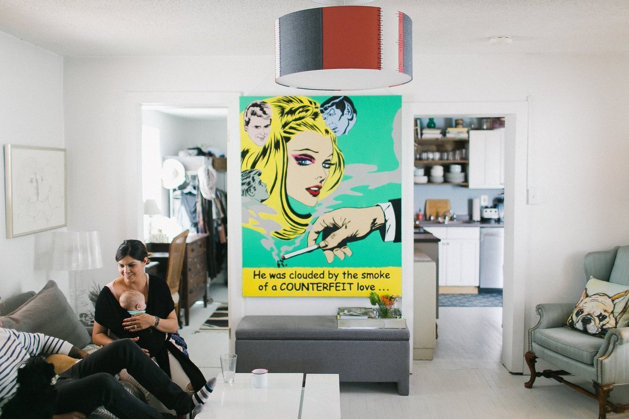 Pop art painting in a beach house