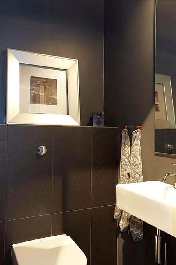 Scandinavian toilet design in black and white